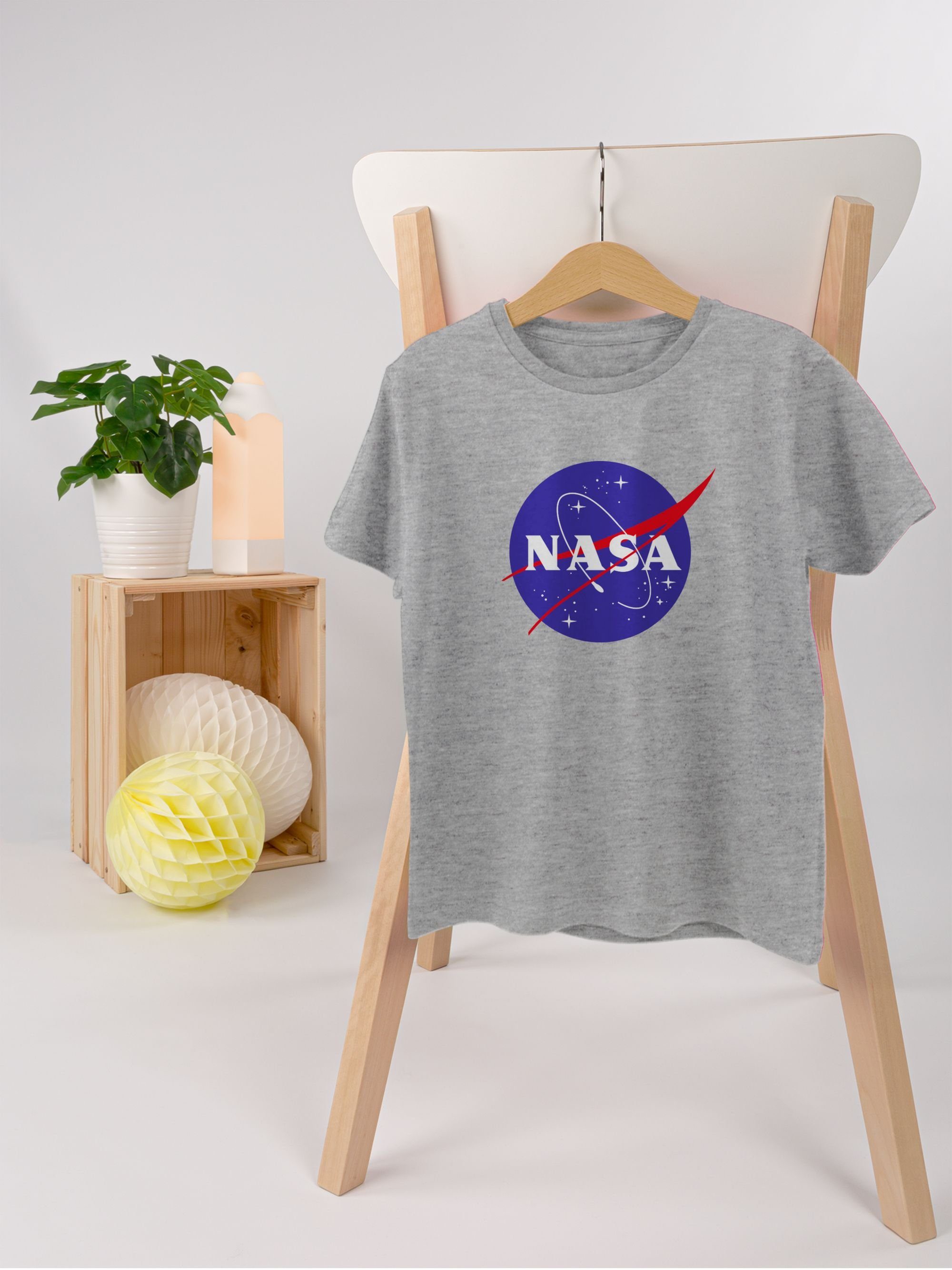 Meatball und T-Shirt Grau meliert Kinderkleidung Co Shirtracer Logo Nasa 3