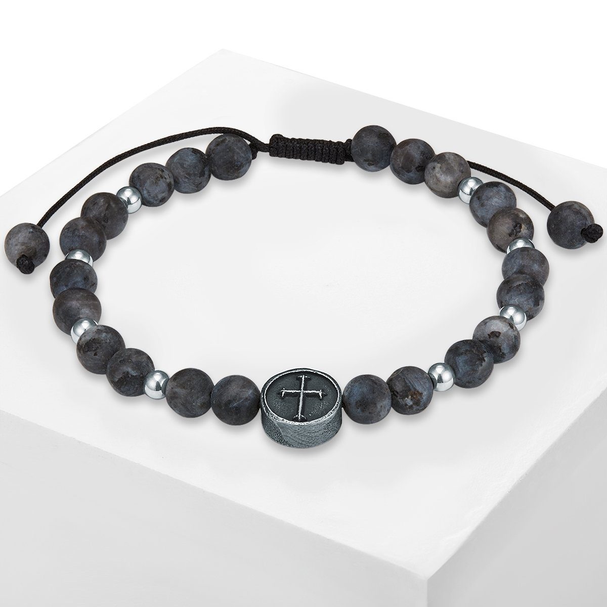 aus silber, Armband True Rebels Edelstahl Kreuz