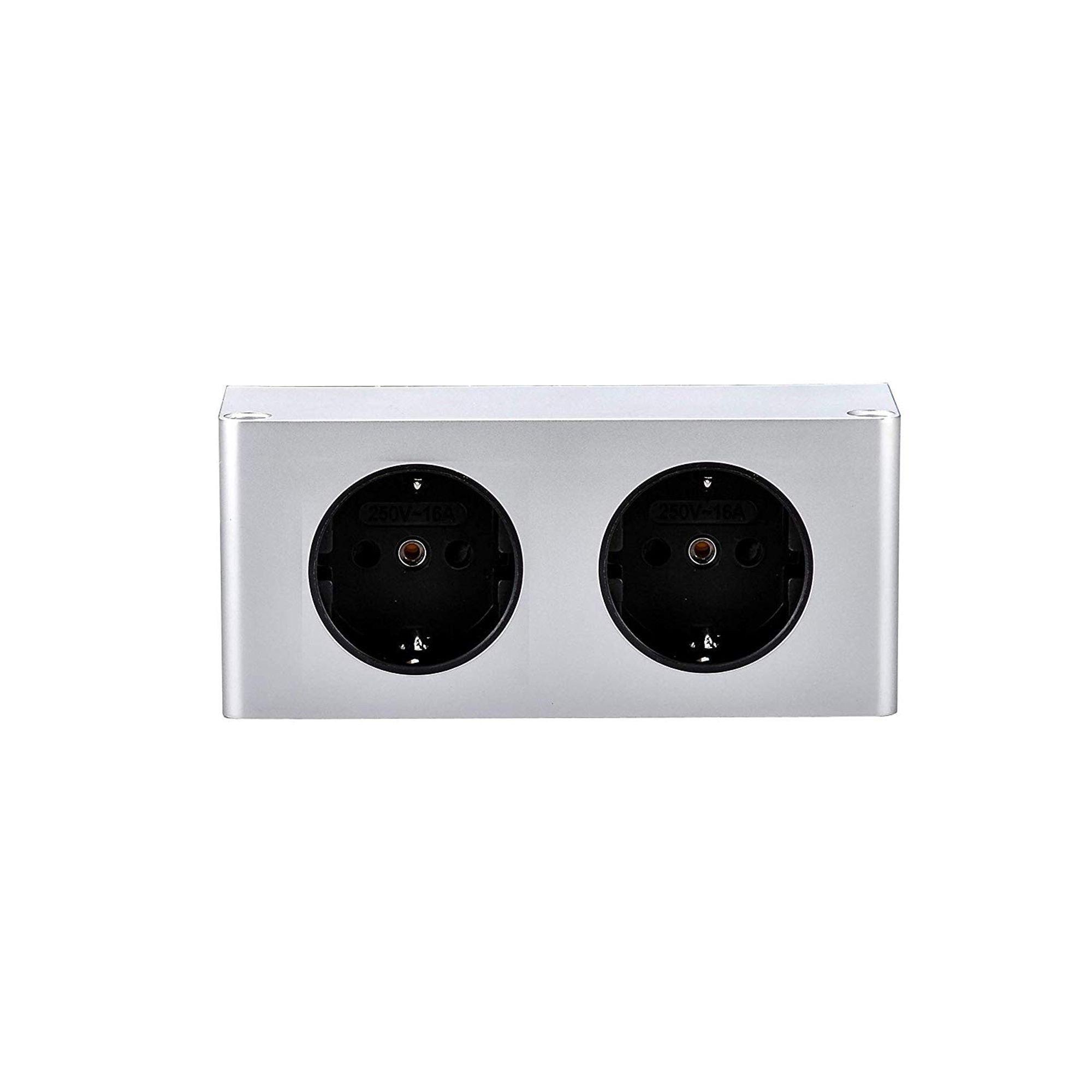 kalb Steckdose 2-fach Steckdosenleiste, 2x 230V Steckdosen, Kabel ohne Stecker