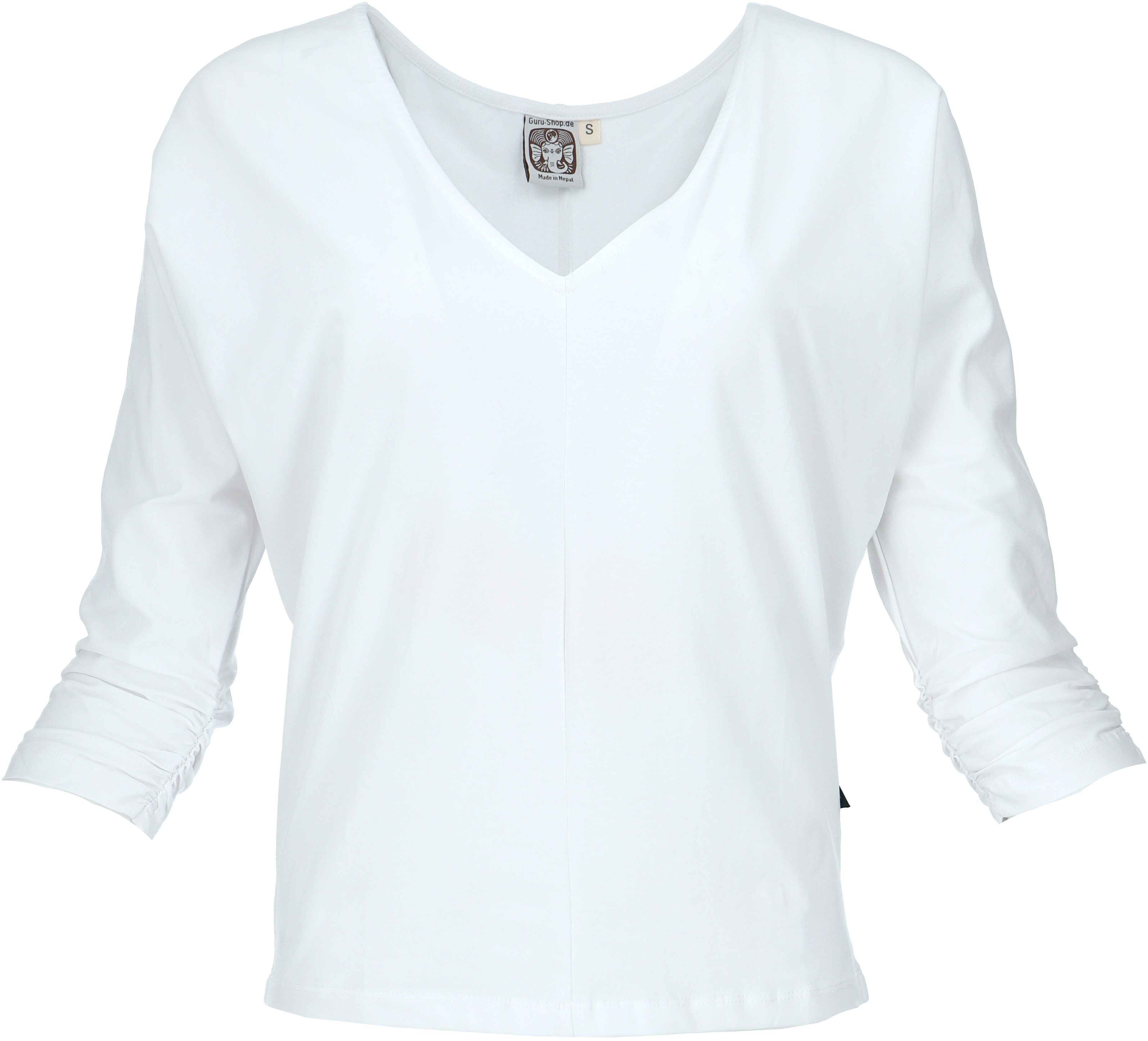 Guru-Shop Longsleeve Einfarbiges Basic Fledermaus Shirt,.. günstig online kaufen