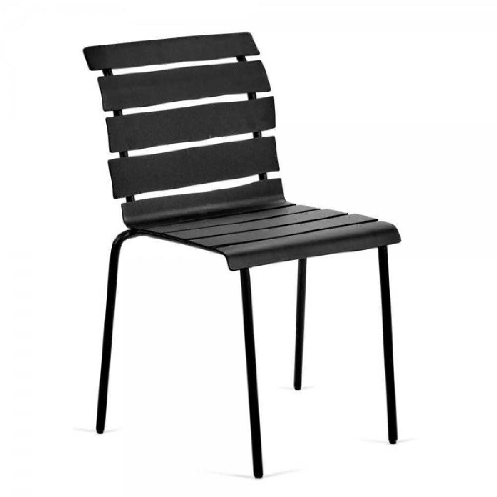 valerie_objects Gartenlounge-Set Gartenstuhl ohne Armlehnen Schwarz