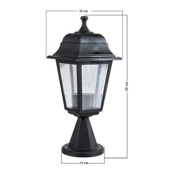 lux.pro Außen-Stehlampe, ohne Leuchtmittel, »Ipswich« Gartenlaterne stehend 1xE27 38 x 15 cm Schwarz