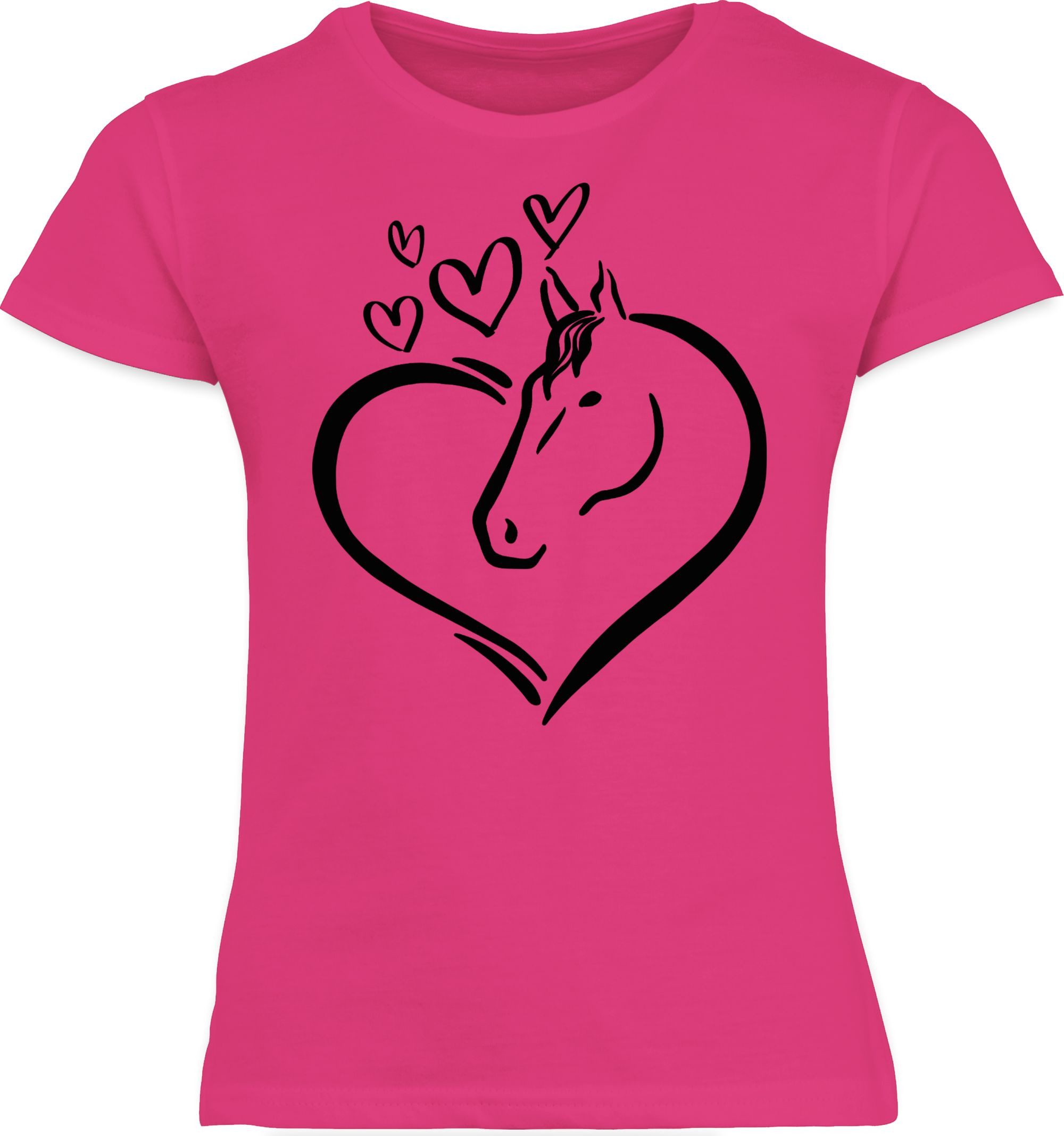T-Shirt Pferdeportrait im Herz