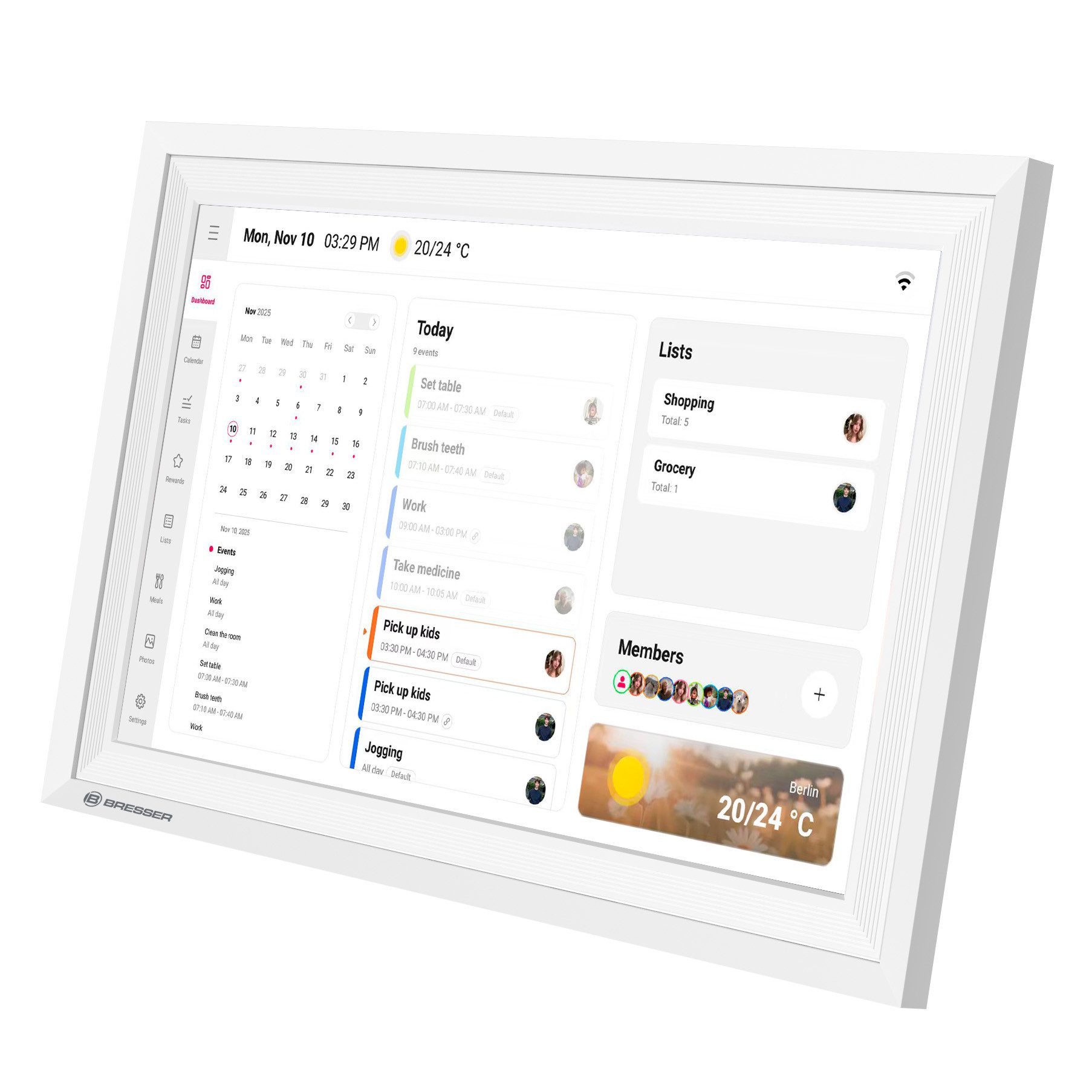 BRESSER BRESSER Digitaler Kalender MeteoPix Touch 10.1 Digitaler Bilderrahmen