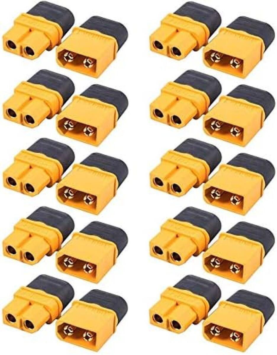 FELIXLEO Flachsteckhülsen 10 Paar XT60H Steckverbinder Set mit Abdeckung für Lipo Batterie RC, 1-tlg.