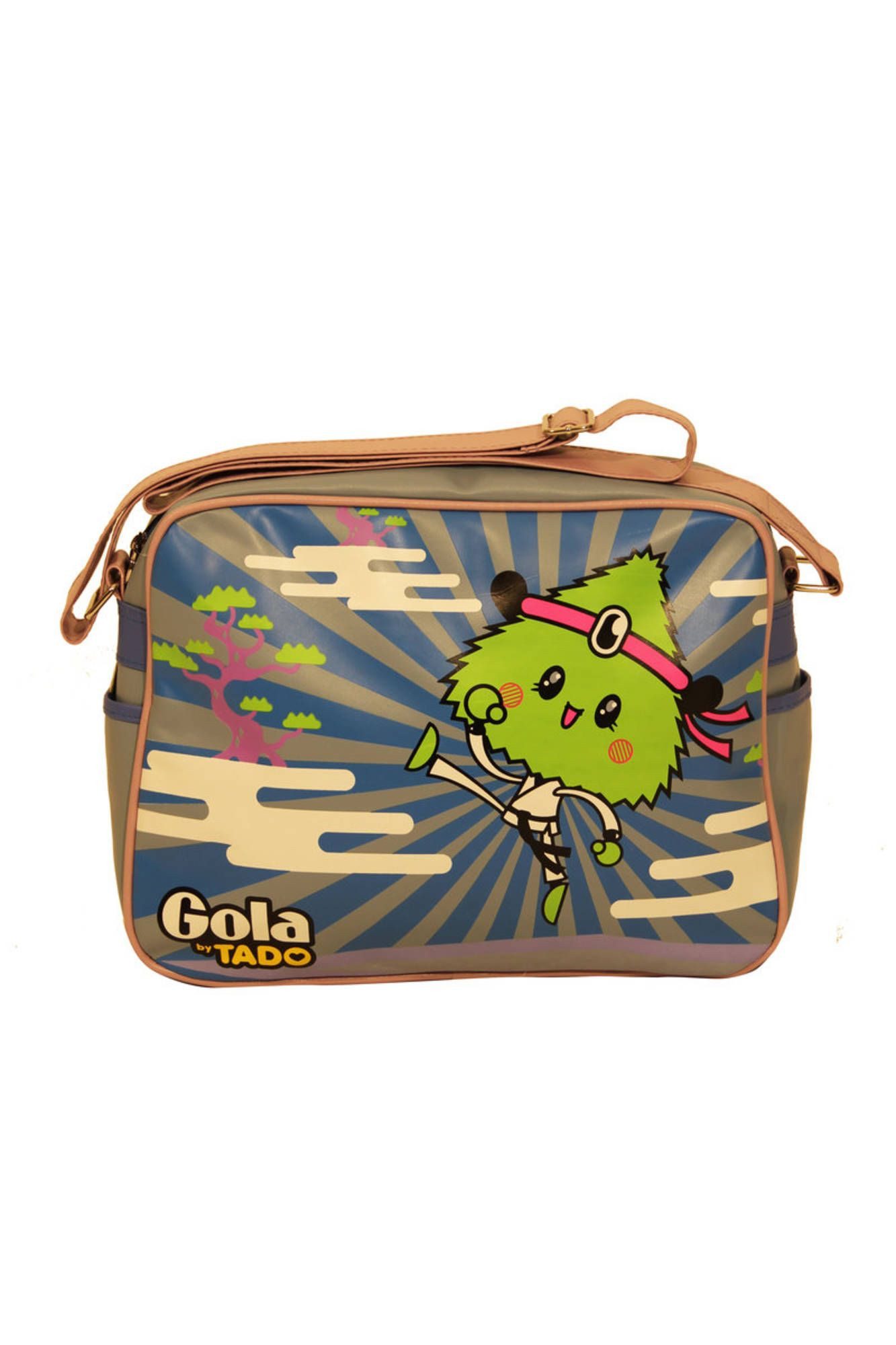 Gola Umhängetasche, Blaue Damenschultertasche mit verstellbarem Gurt und Logo-Druck