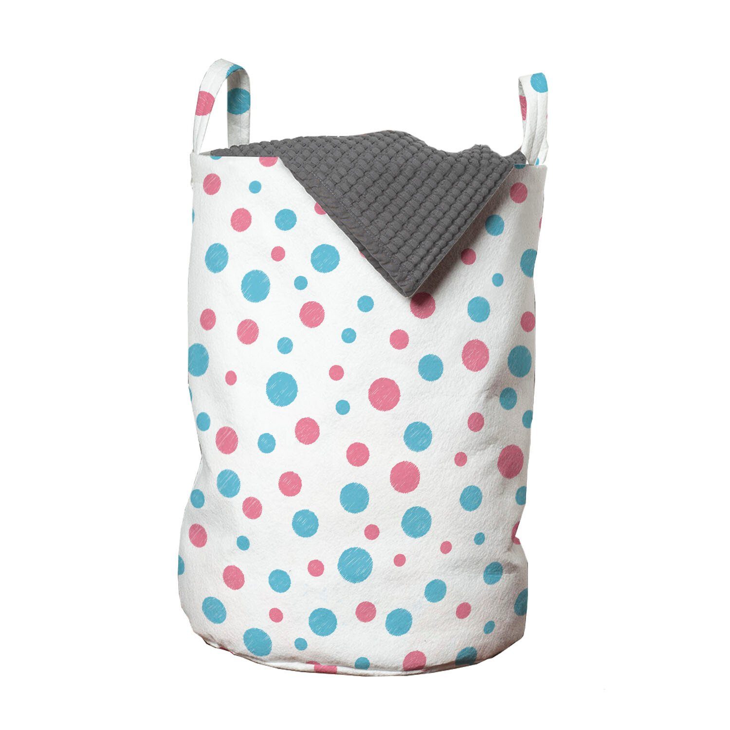 Abakuhaus Wäschesäckchen Wäschekorb mit Griffen Kordelzugverschluss für Waschsalons, Blau Und Pink einfacher Spots