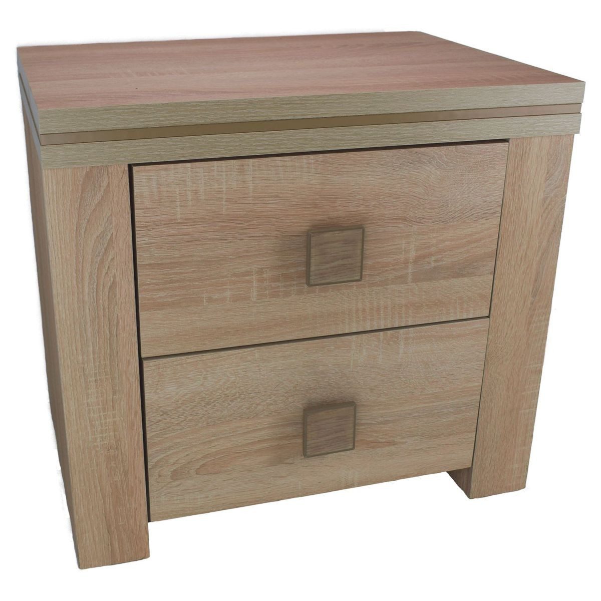 Marabellas Shop Beistelltisch Beistelltisch in Eiche Sonoma 40 cm breit (1-St), 2 Schubfächer