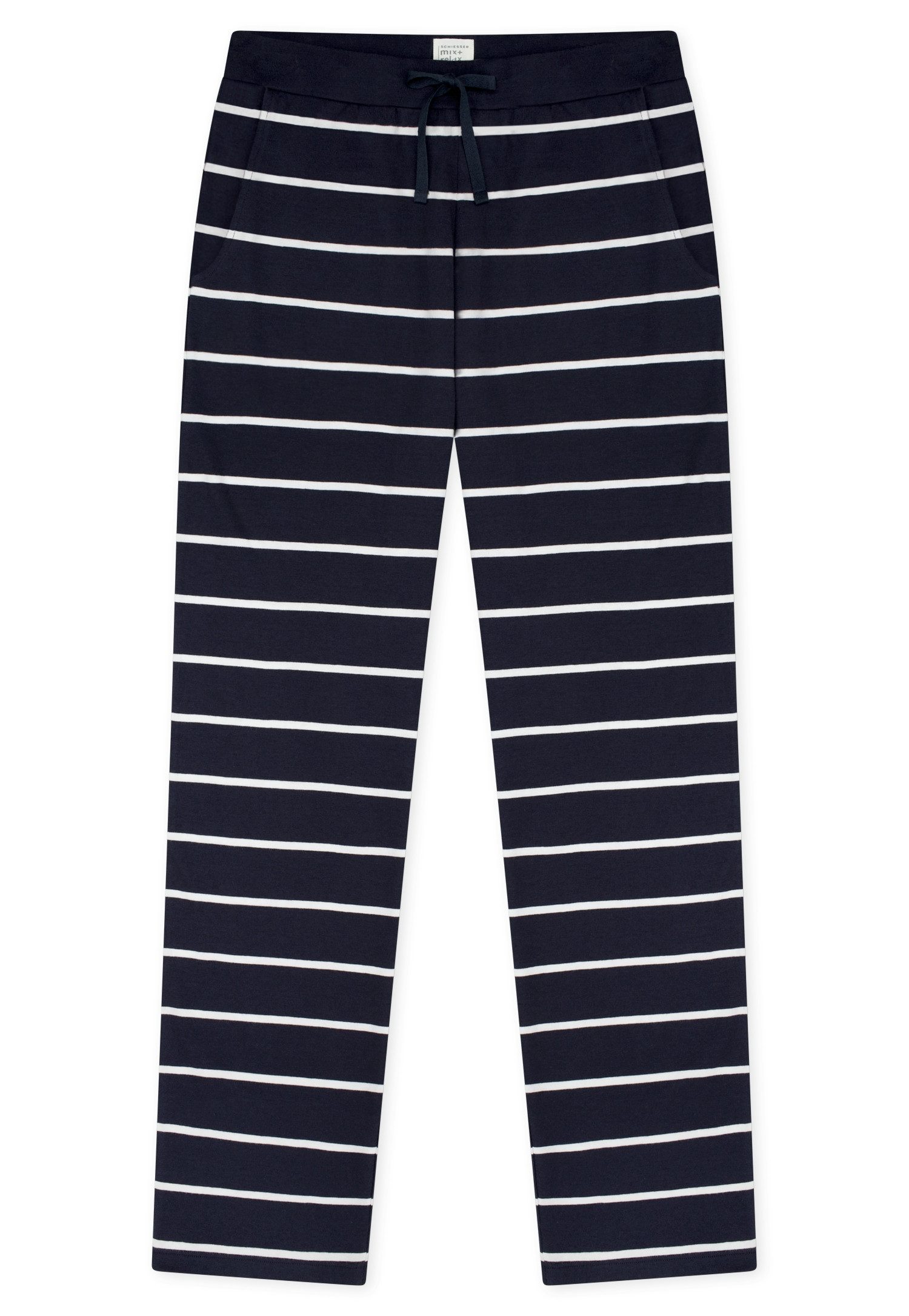 Schiesser Pyjamahose Mix + Relax Cotton-Mix, Gummizug, Bindeband, seitliche Taschen