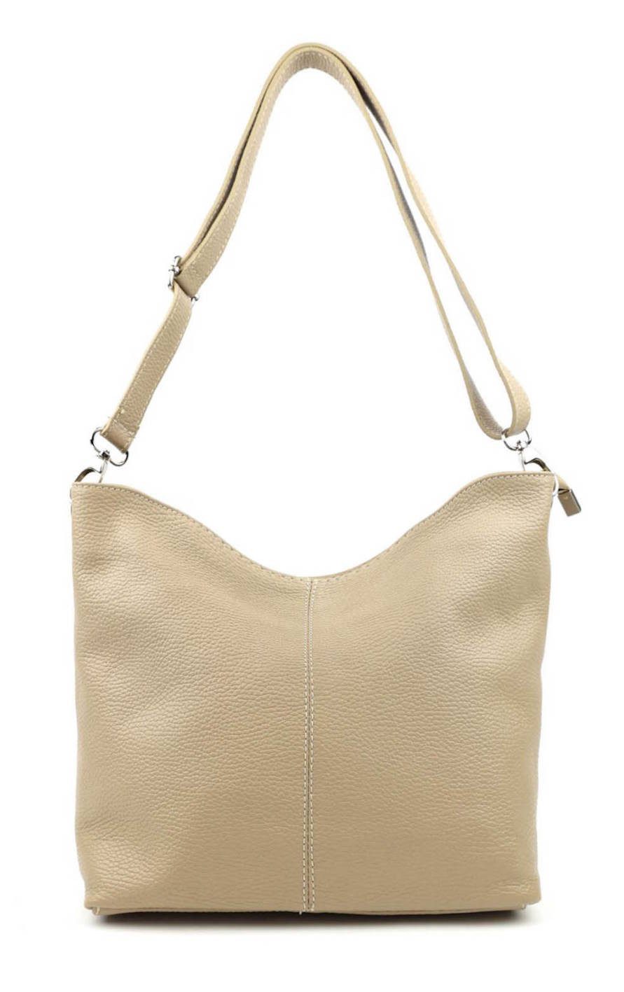 ITALYSHOP24 Shopper MADE IN ITALY Damen Leder Tasche Shopper Umhängetasche Cross Over Body, Brusttasche Bag große 3xFach geteiltes Hauptfach Freizeit Abend Urlaub