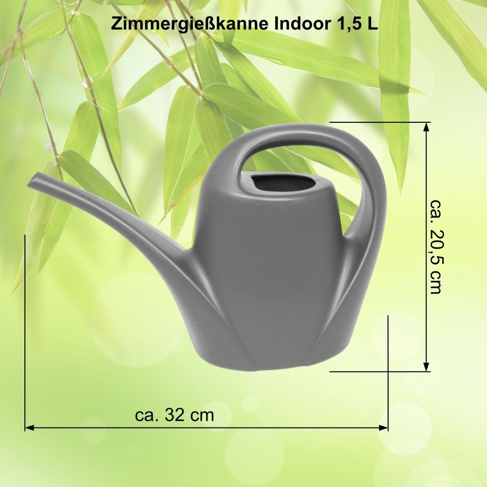 Kunststoff Indoor lemongrün + Gießkanne 1,0l MePla Sprüher - 1,5l Übertopf Set Heimwerkercenter