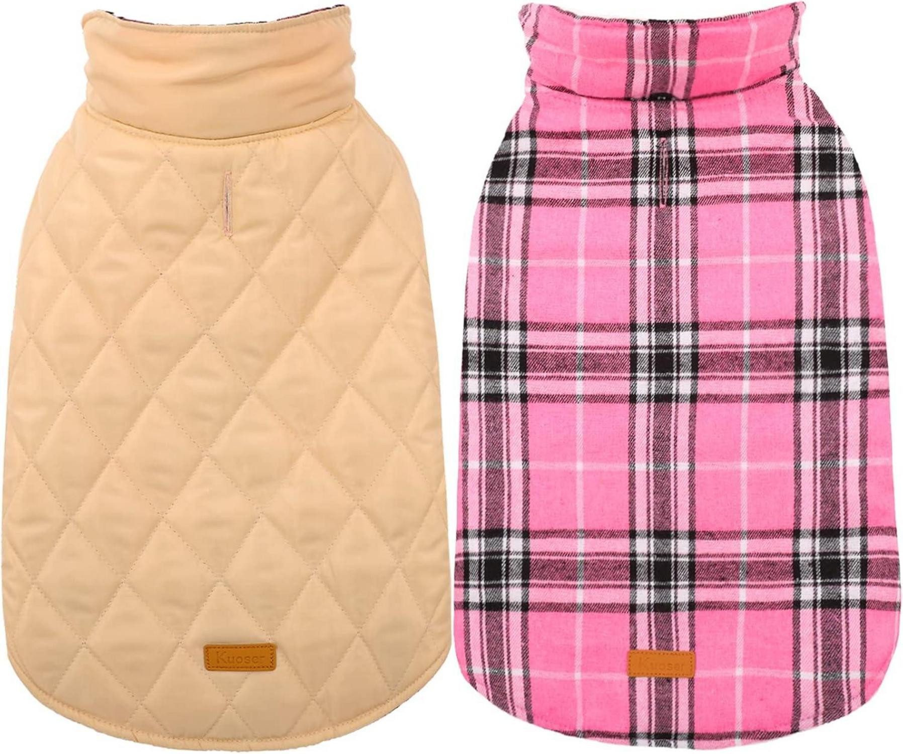 Schutzkragen Hundemantel Winter, Hundejacke Kleine Hunde Fleece Wasserdicht XS Rosa