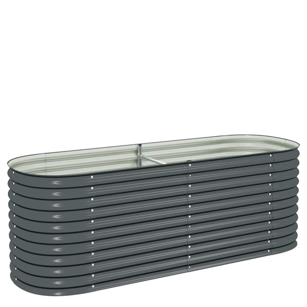 vidaXL Hochbeet Garten-Hochbeet 240 x 80 x 81 cm Verzinkter Stahl Grau (1 St)