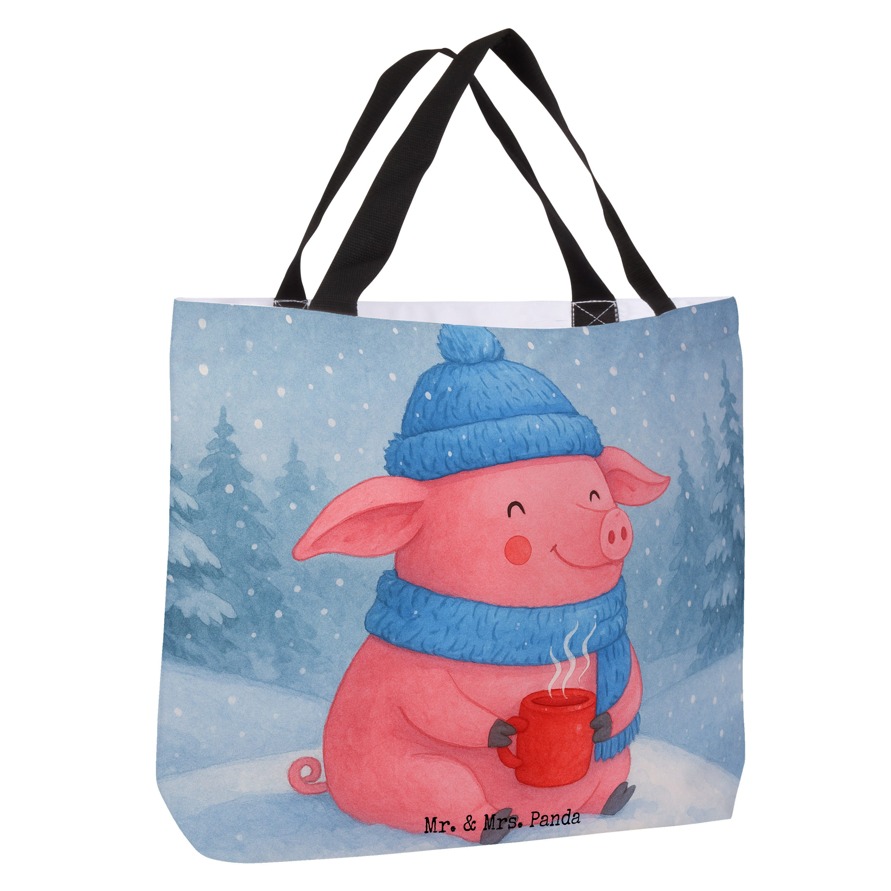 Mr. & Mrs. Panda Shopper Schwein Glühwein Design, Beutel, Weiß, Glühschwein, Weihnachten, Stra (Packung), XL Tasche Glühwein Tragetasche
