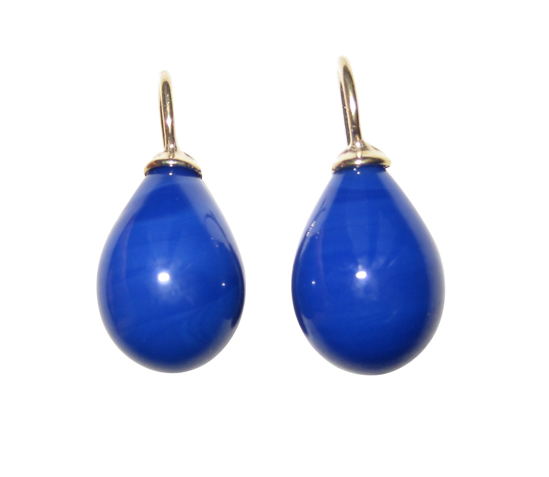 Paar Ohrhänger Lea dunkelblau gold-platt. elegant und edel