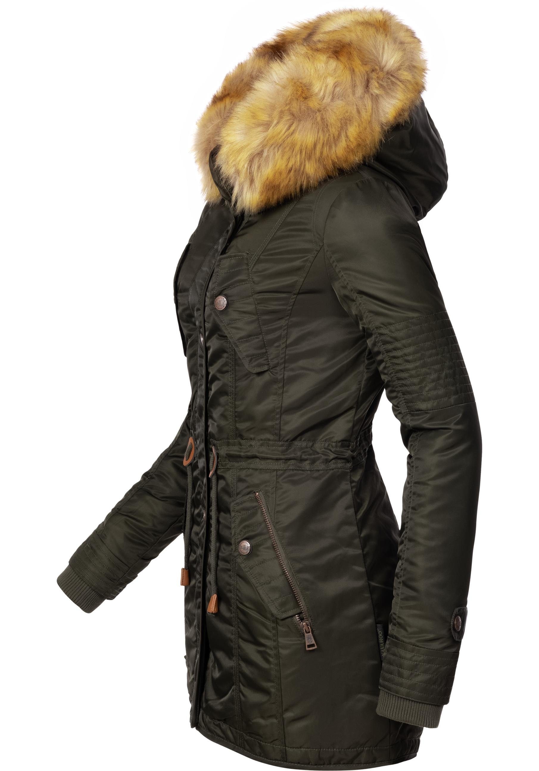 Navahoo Wintermantel La Viva hochwertiger Winterparka mit großem Kunstfell günstig online kaufen