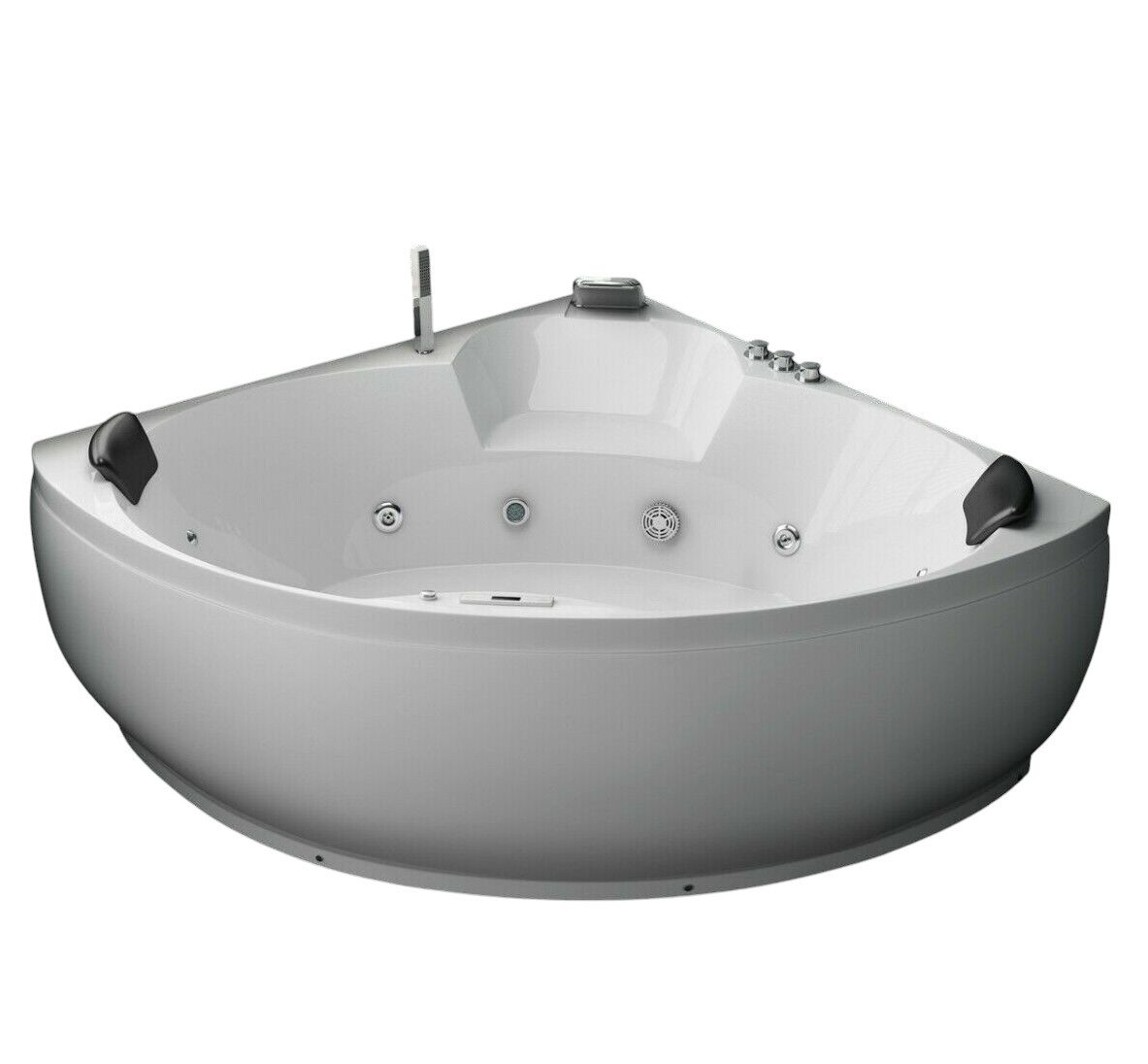 DEKO VERTRIEB BAYERN Whirlpool-Badewanne Luxus LED Whirlpool Badewanne SET 150x150 +Heizung+Hydrojet +Ozon c