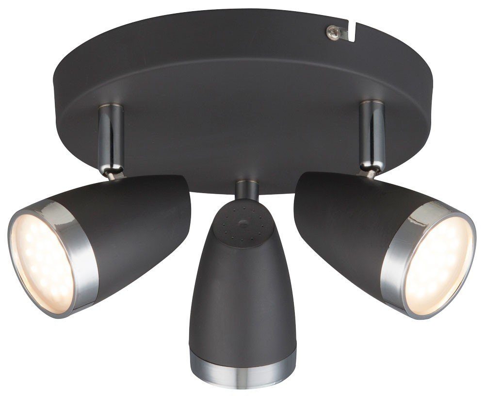 Globo LED inklusive, Deckenleuchte, Globo Ring Beleuchtung rund 12 Strahler Lampe Chrom Decken LED Warmweiß, Leuchtmittel Watt