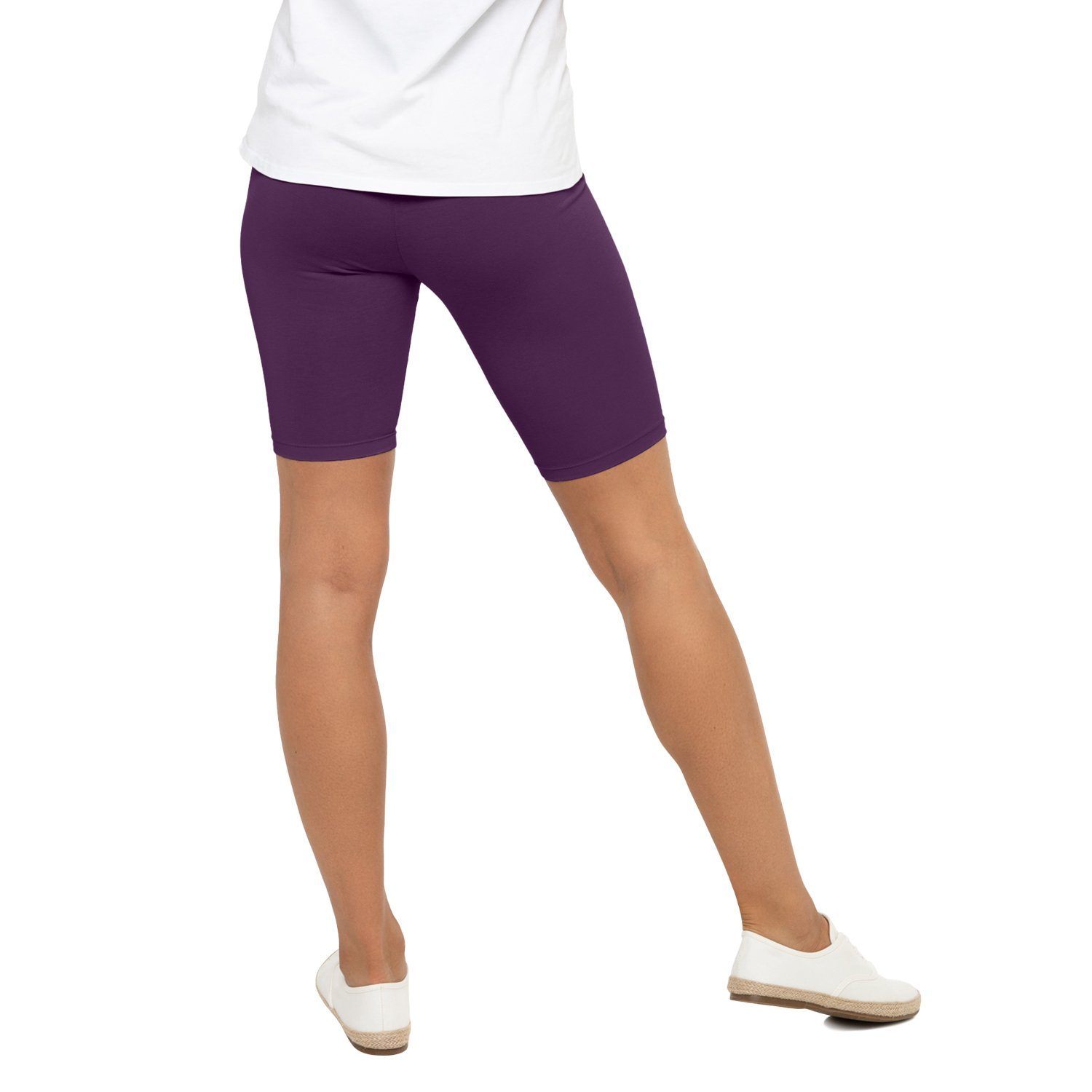 celodoro Shorts Damen Kurzleggings Stretch-Jersey Radlerhose aus Baumwolle – Bild 3 von 4