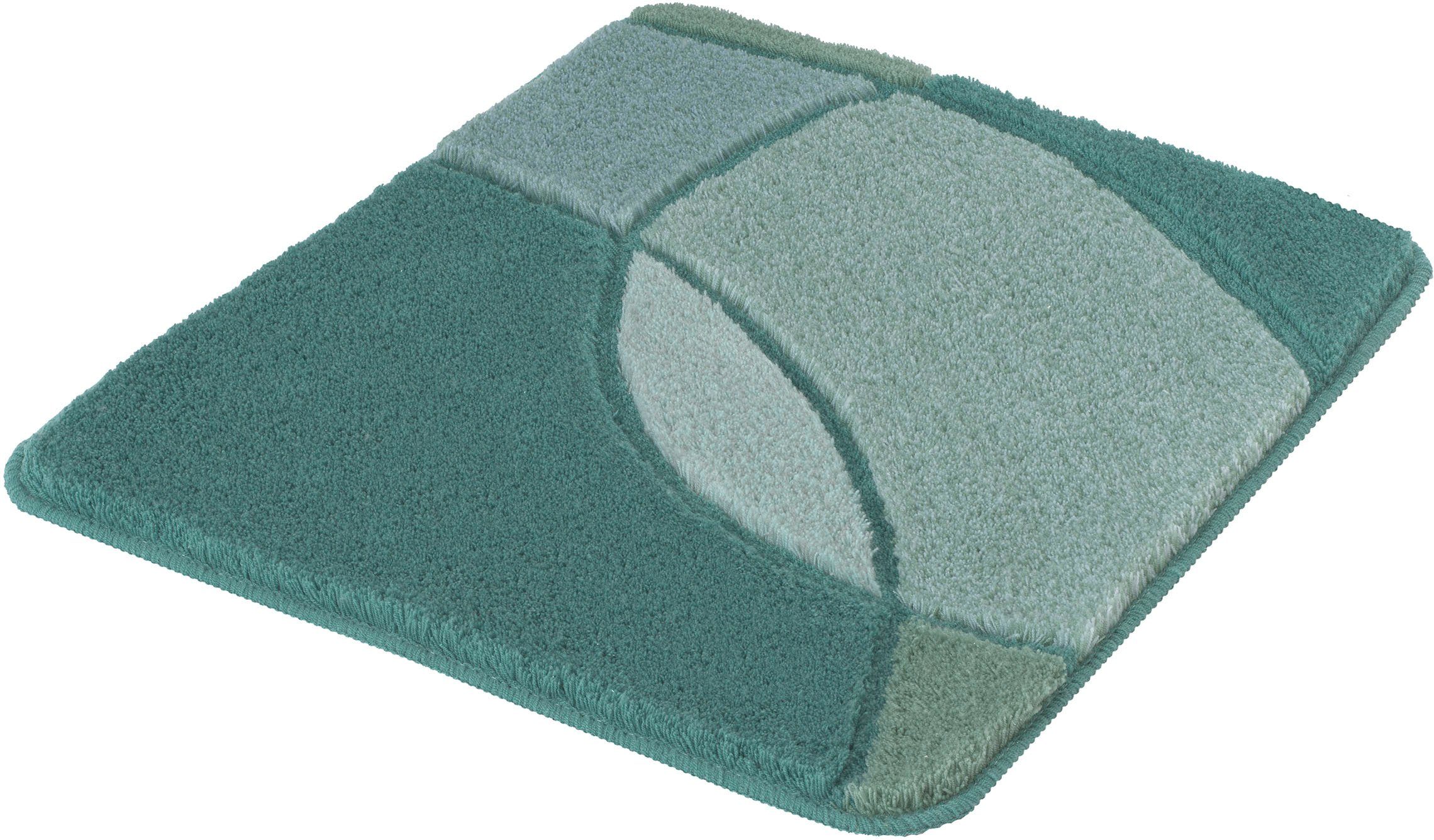 Kleine Wolke Badematte Kent, Badvorleger, Badezimmer Teppich, Höhe 20 mm, rutschhemmend beschichtet, fußbodenheizungsgeeignet, Polyacryl, rechteckig, Badteppich, modernes Design, Hoch-Tief Effekt