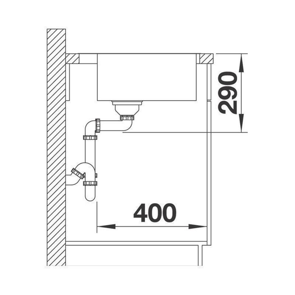 74/50 Edelstahl Ablaufsystem, BLANCO Seidenglanz Edelstahlspüle mit cm InFino 700-IF/A Blanco ANDANO