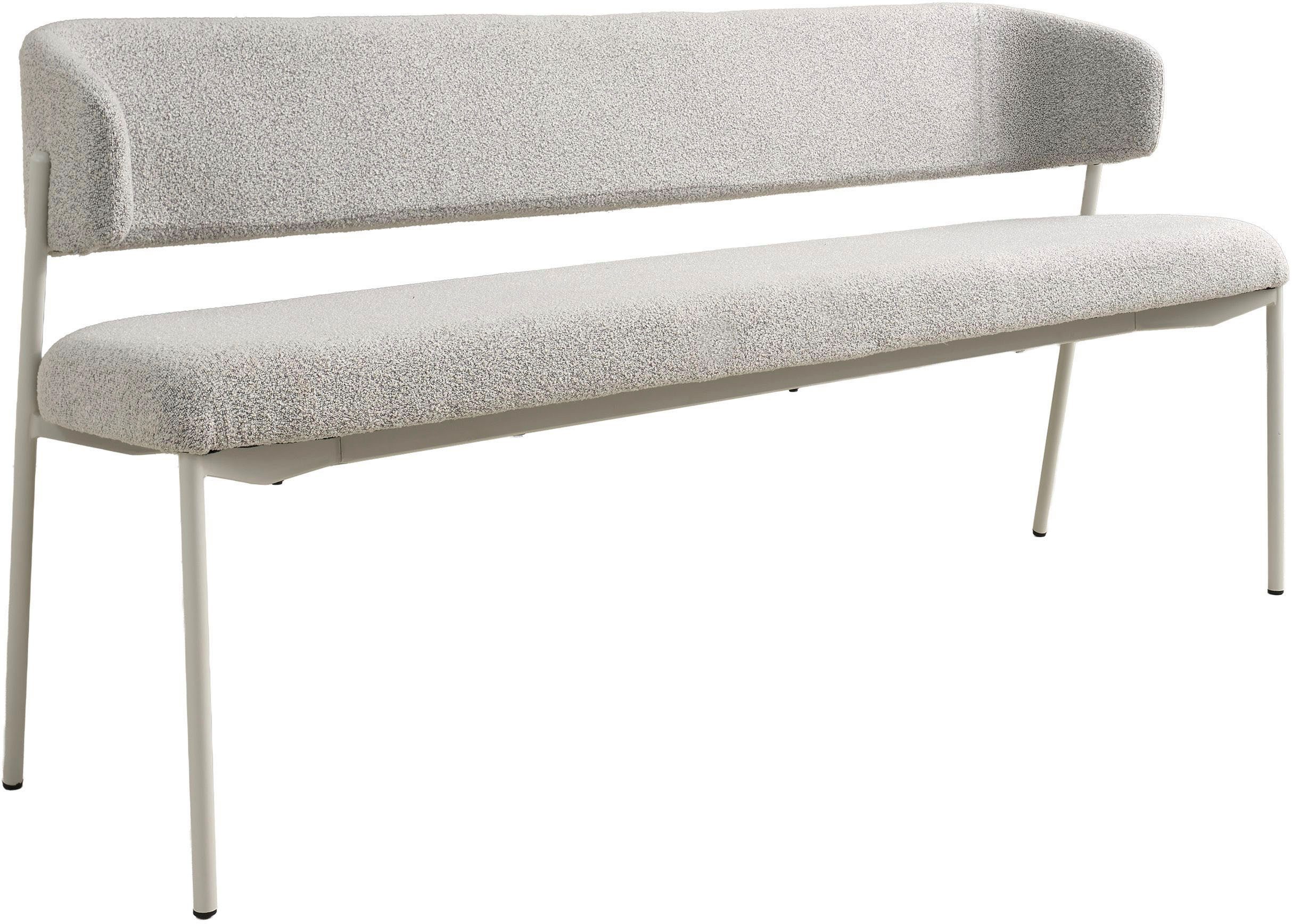 SCHÖNER WOHNEN-Kollektion Sitzbank OSLO, 160 cm oder 200 cm (1-St), Bezug Bouclé, Untergestell Metall pulverbeschichtet
