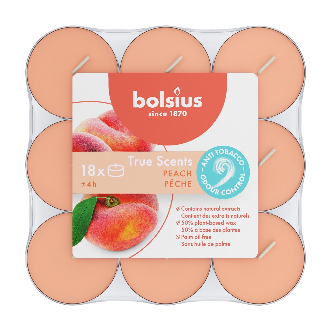 Bolsius Duftkerze Bolsius Duft-Teelichte Alu 4 Stunden 18er Pack