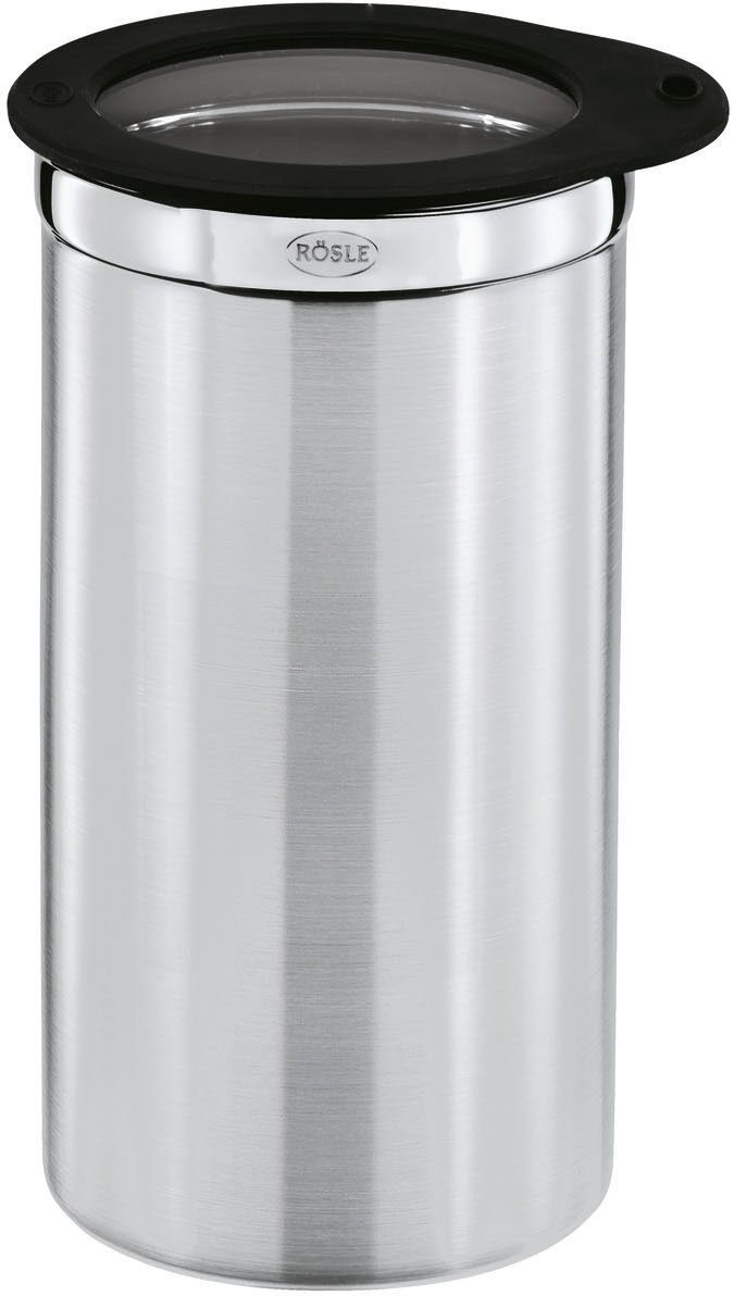 RÖSLE Frischhaltedose, Edelstahl 18/10, Glas, Silikon, (1-tlg), zur Aufbewahrung von Lebensmitteln, spülmaschinengeeignet