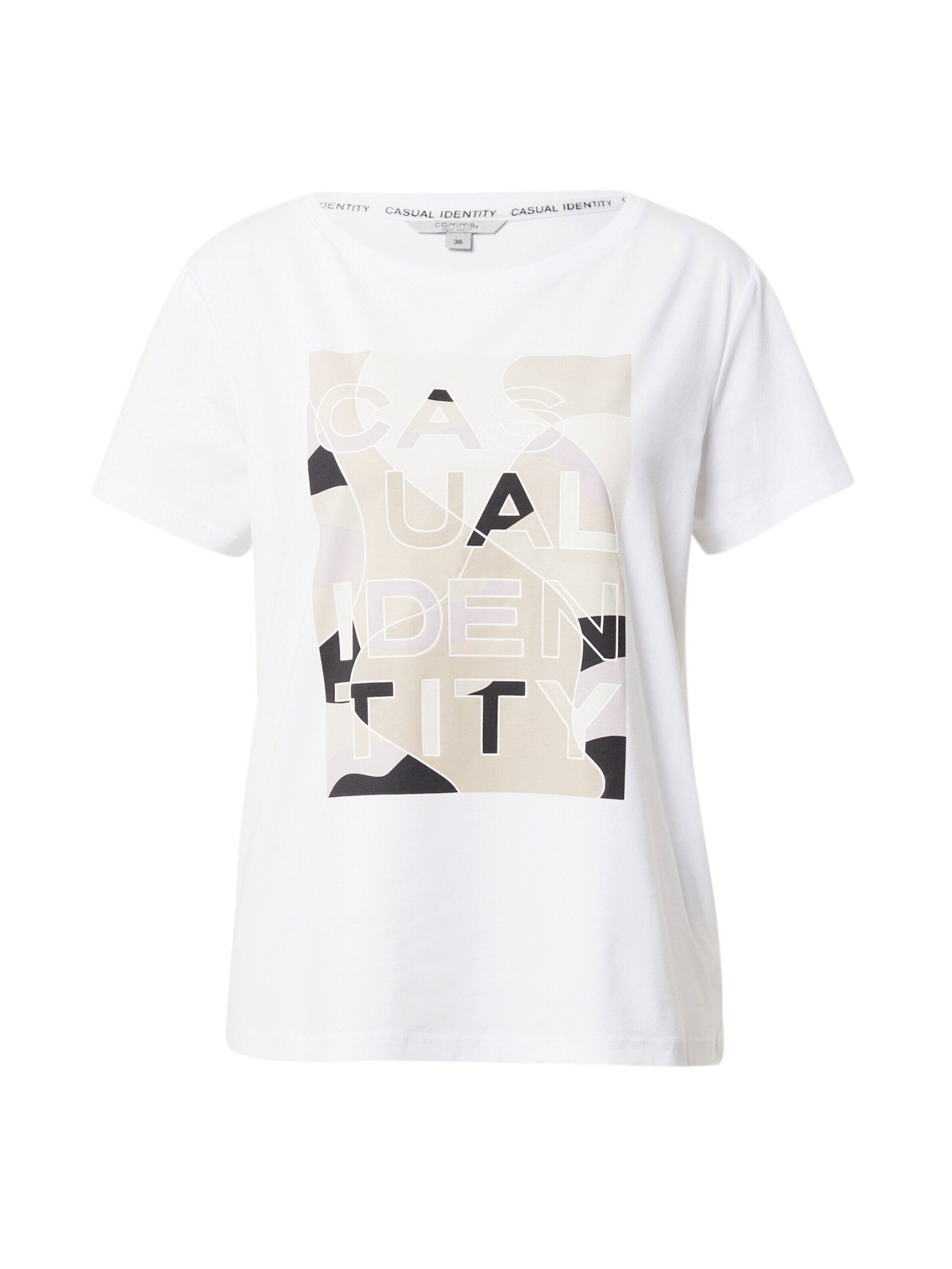 comma casual identity T-Shirt (1-tlg) Ton-in-Ton-Nähte Plain/ohne Details