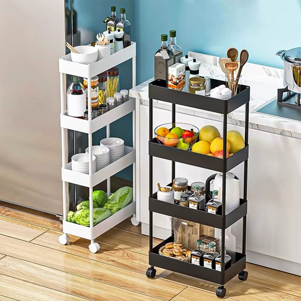 JEOBEST Küchenwagen Küchenregal auf Rollen, Platzsparendes Badregal und Küc günstig online kaufen