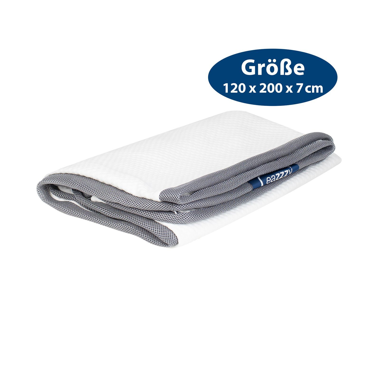 Gelschaummatratze Genius eazzzy Topperbezug mit Reißverschluss, atmungsaktiv 120x200x7cm, Genius