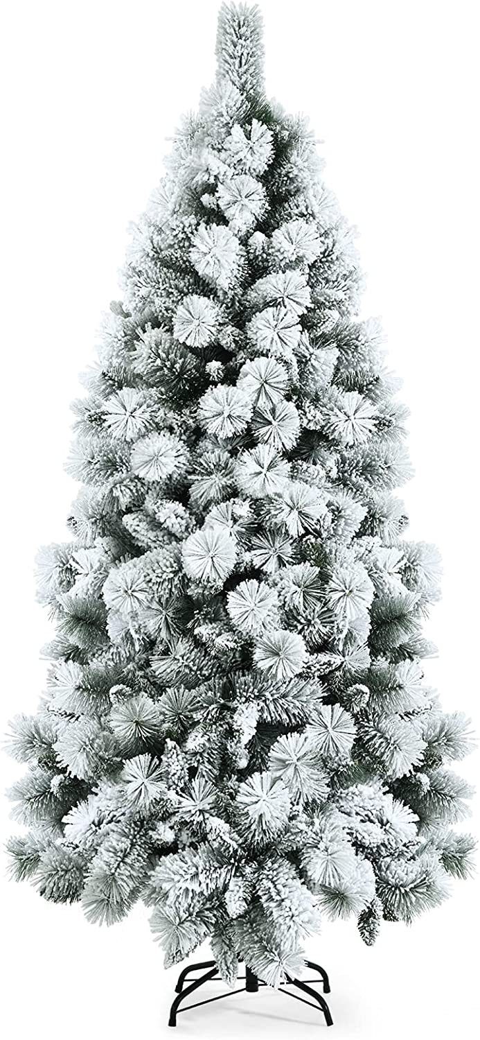 Künstlicher Weihnachtsbaum, 735 COSTWAY Schneebedeckter Tannenbaum, Zweige