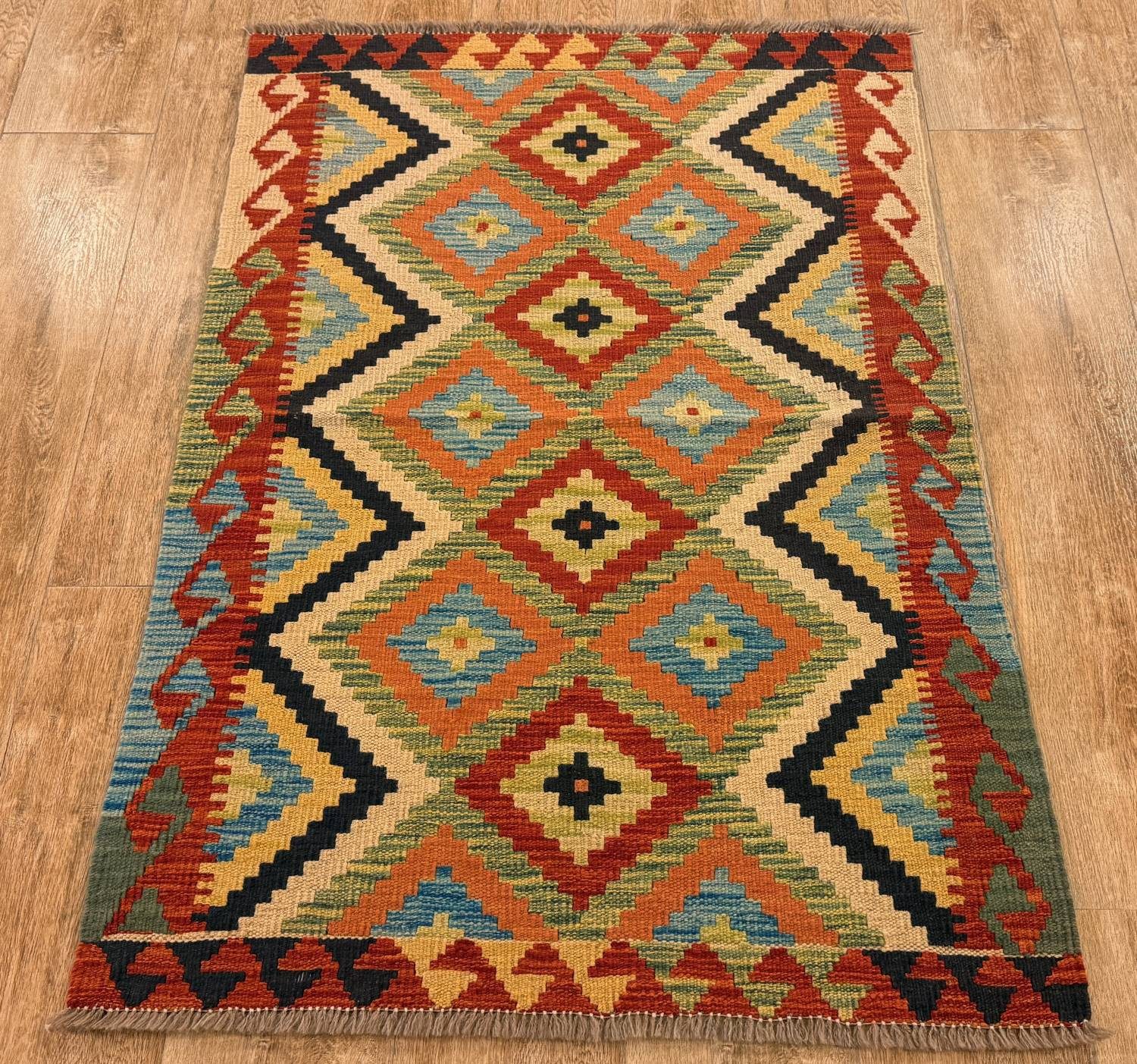 Rug Studios Teppich KELIM ORIGINAL HANDGEARBEITET, Rechteckig, Höhe: 5 mm, Handgewebt, 86 x 127 cm, Multi