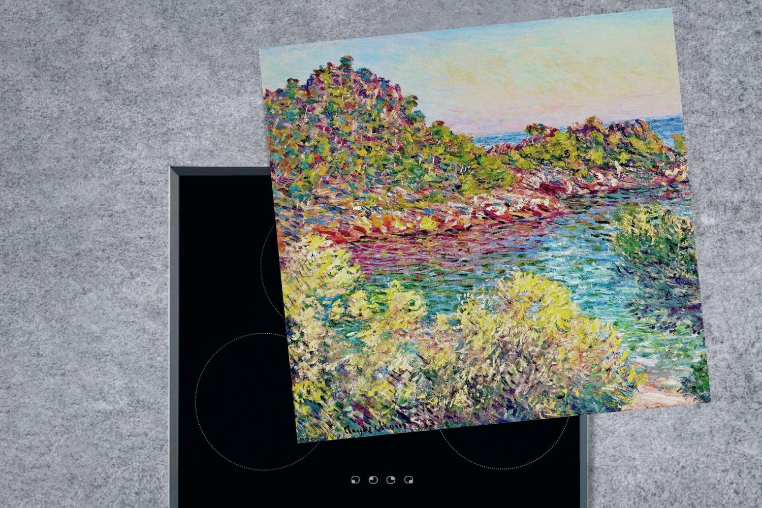 Claude tlg), Montecarlo küche für cm, (1 - bei Arbeitsplatte Landschaft Monet, Ceranfeldabdeckung, MuchoWow Vinyl, Herdblende-/Abdeckplatte 78x78