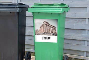 MuchoWow Wandsticker Griechenland - Athen - Tempel (1 St), Mülleimer-aufkleber, Mülltonne, Sticker, Container, Abfalbehälter