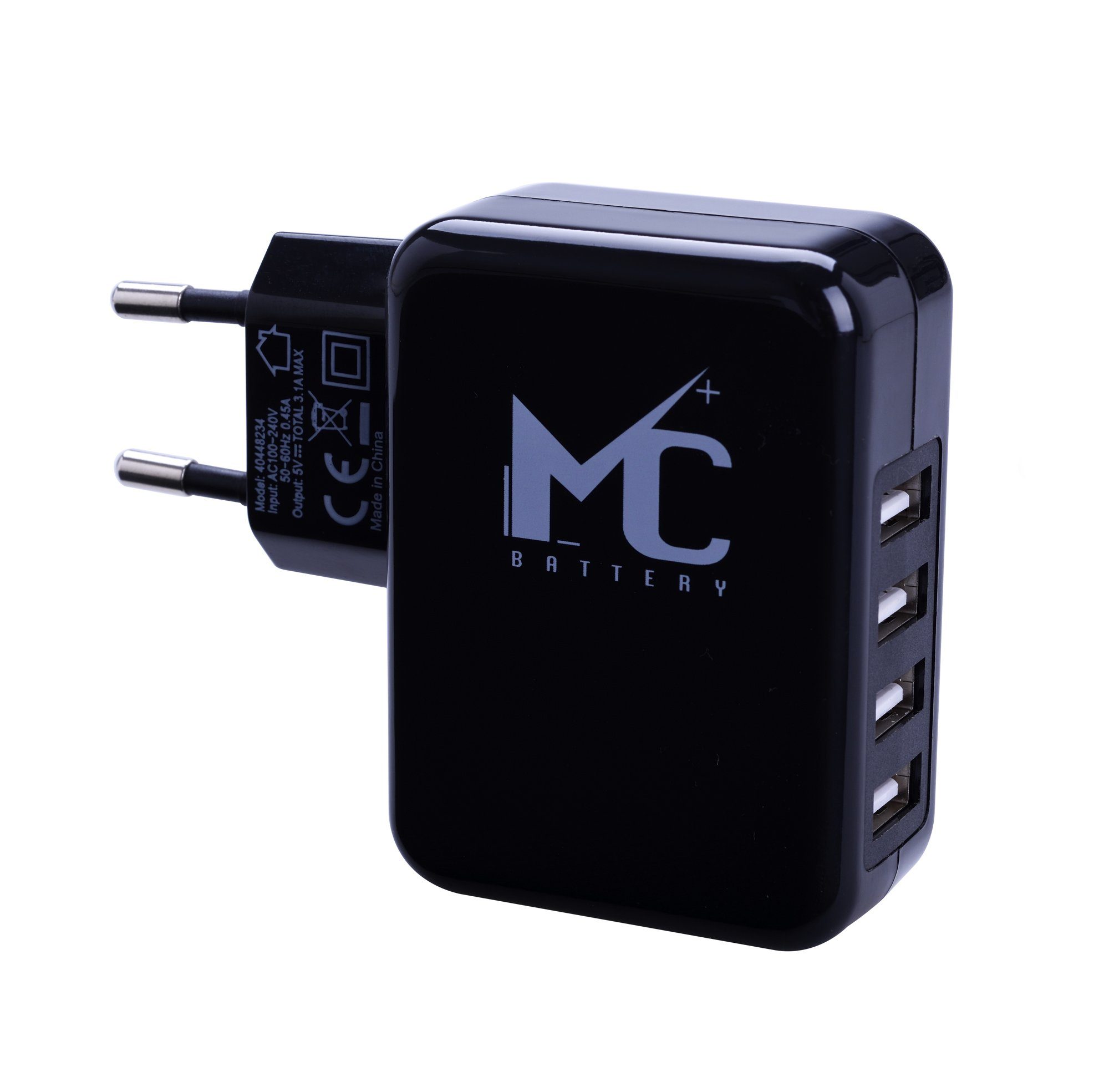 4-Fach LADEGERÄT universal Multi USB Port 5V/3,1A 34 (Schwarz) USB-Ladegerät