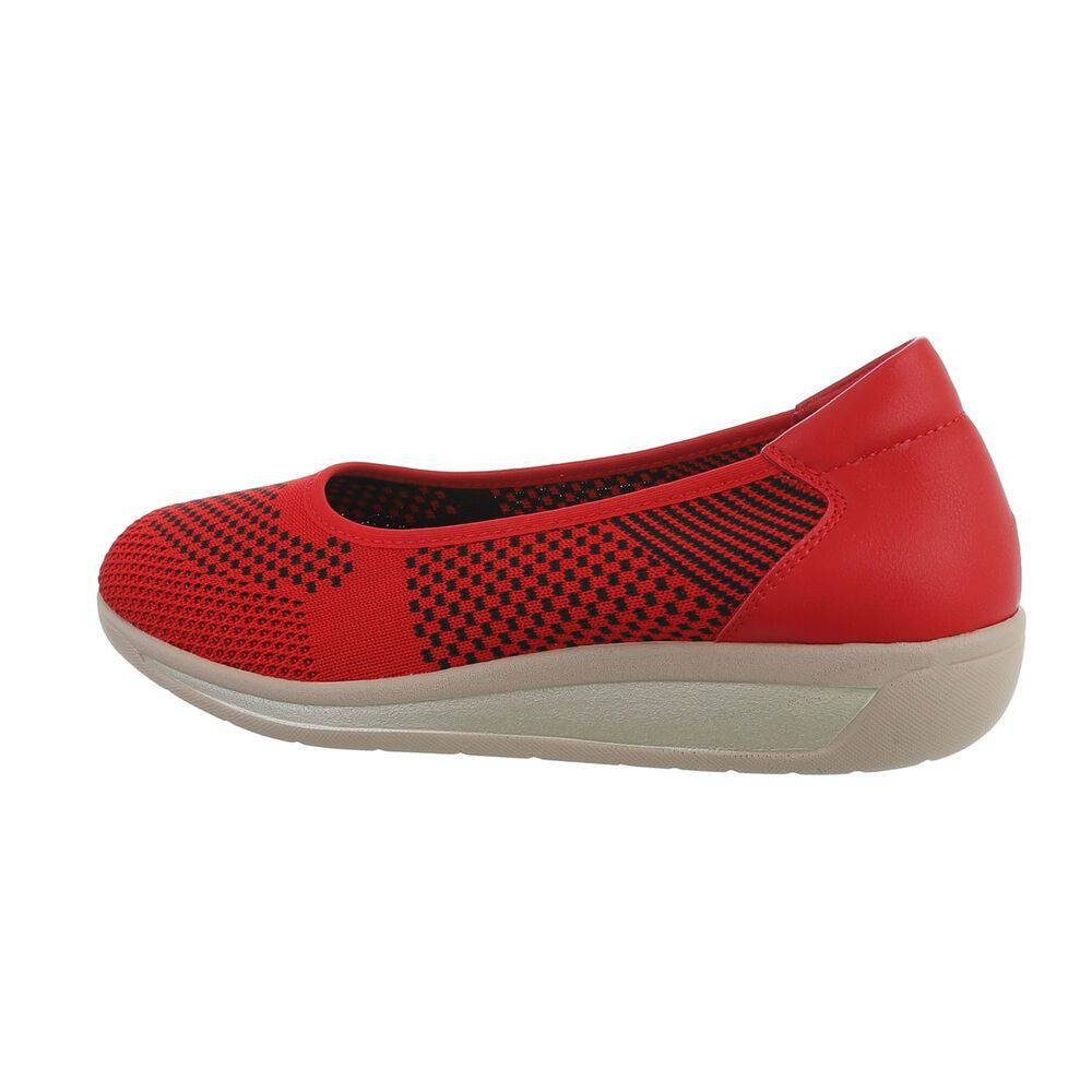 Ital-Design Damen Schlupfschuhe Freizeit Slipper Flach Slipper in Rot