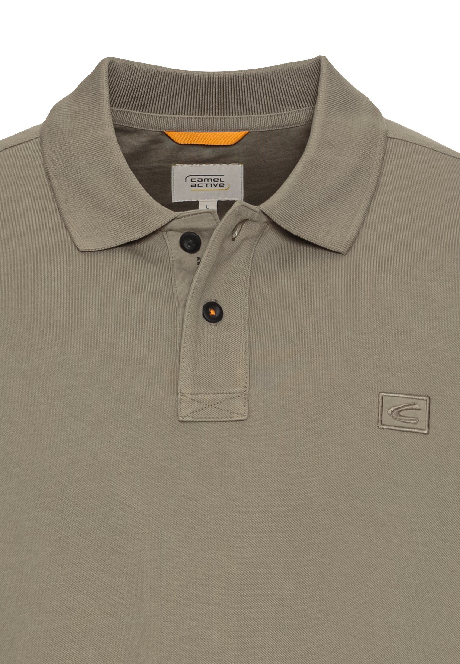 camel active Poloshirt normale Passform, Polokragen, 2-Knopf-Form, mit Logo-Stickerei