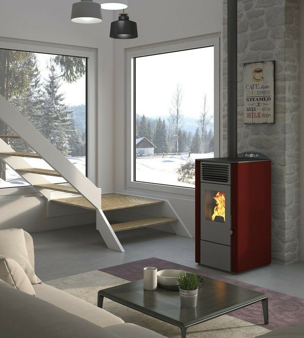 Apex Pelletofen Pelletofen 9,5kW Pelletkamin Pelletheizung Kaminofen A+ 563 günstig online kaufen