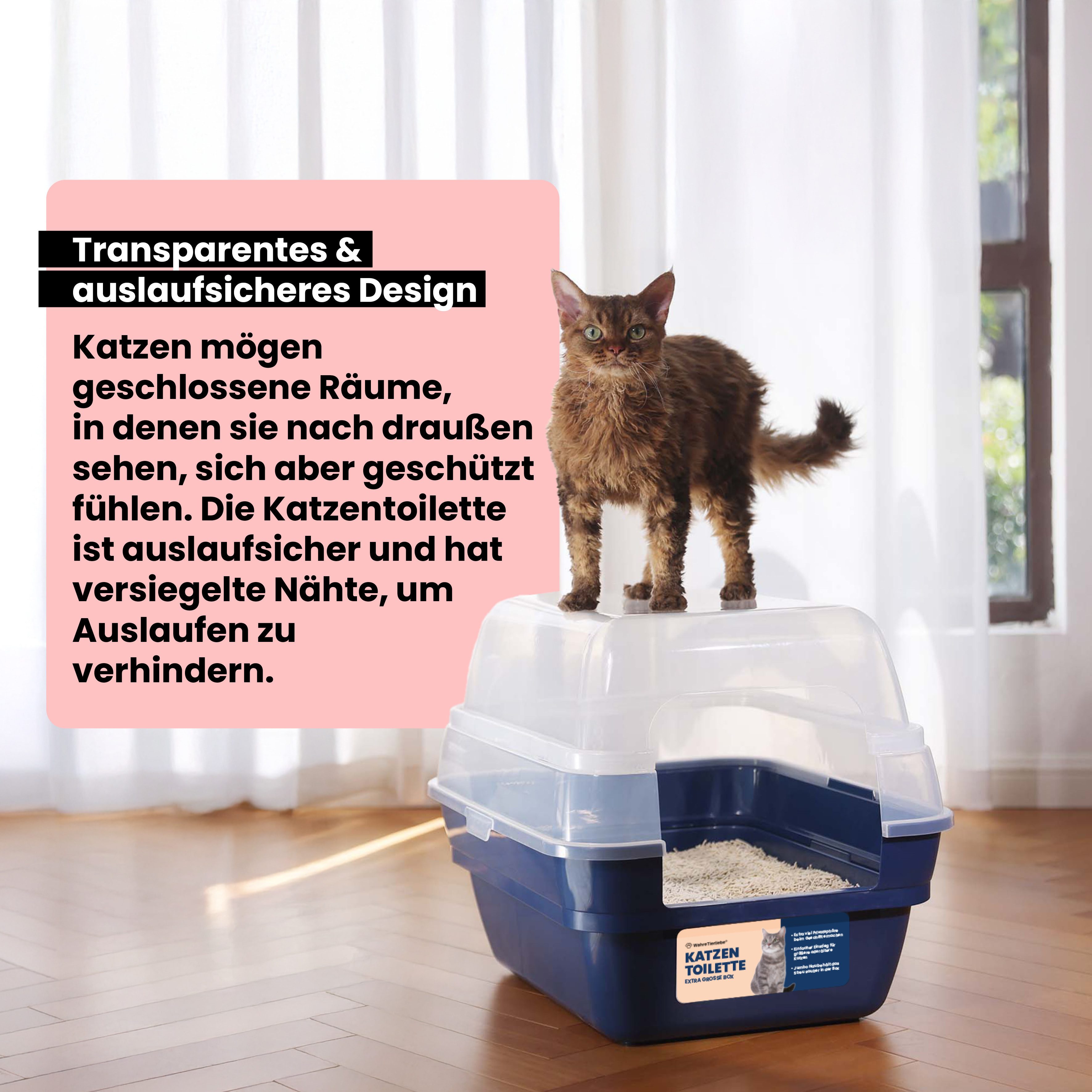 Wahre Tierliebe Katzenhaus Katzentoilette 4in1, auslaufsicher, hygienisch & leicht zu reinigen