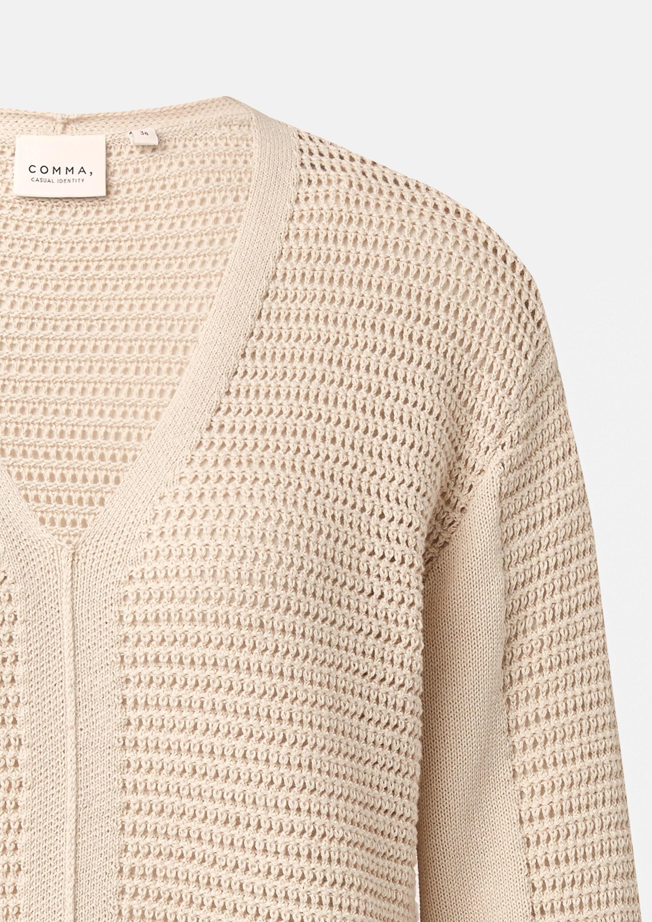 comma Longpullover Strickpullover Strickpullover in Cardigan-Optik