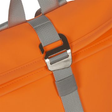 NEW REBELS Cityrucksack kleiner Roll Up RollTop Kurier Rucksack Mart Los Angeles, wasserabweisendes Planenmaterial, neon orange