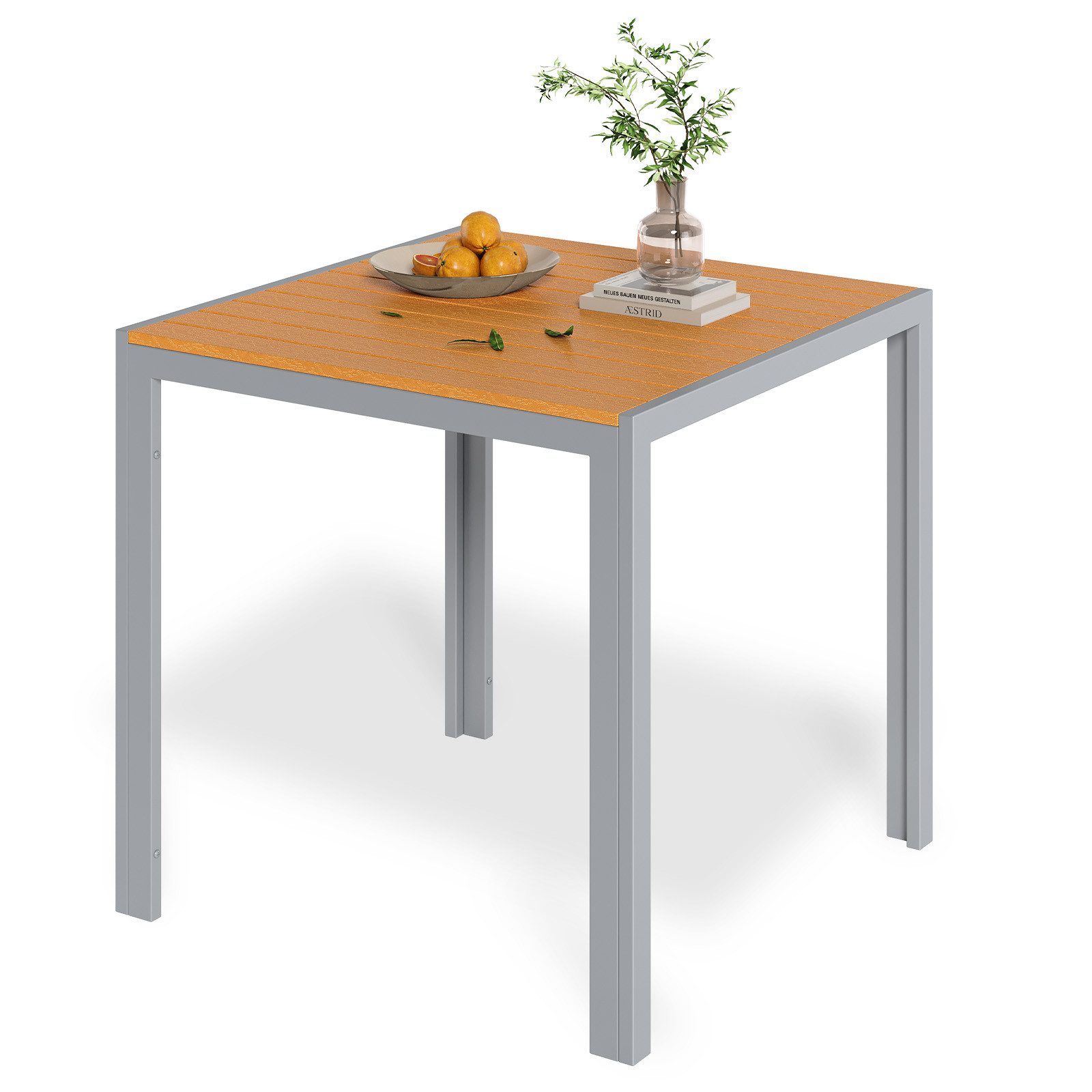TLGREEN Gartentisch Aluminiumrahmen Quadratisch (75x75cm WPC günstig online kaufen