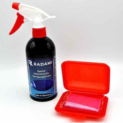 Radami Knete Reinigungsknete 500ml Gleitmittel Set 100g Autoknete rot - stark Roste