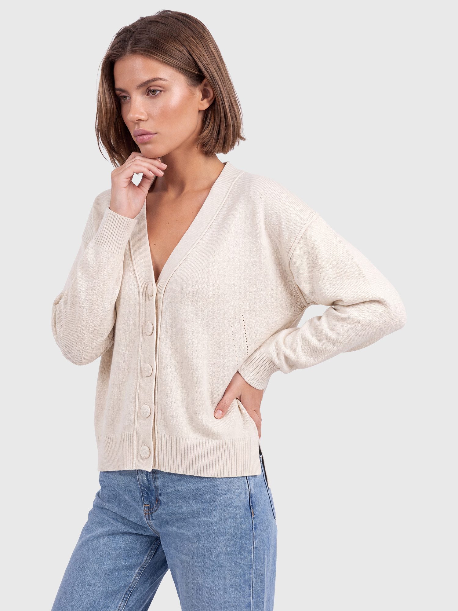 Apart Strickjacke aus reiner Merinowolle