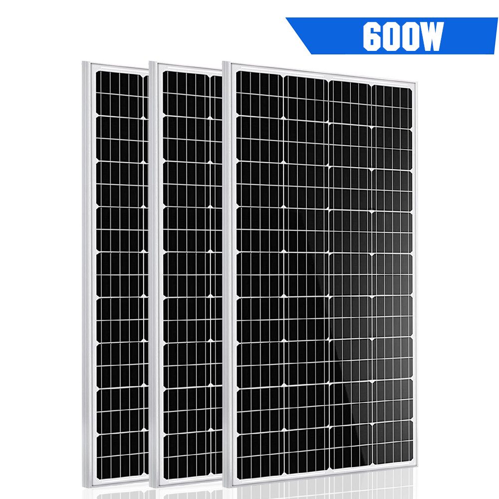 GLIESE Solaranlage Solarpanel 200W Monokristallin für Dach, Camping, Wohnmobil & Off-Grid, 600 W, Monokristalline, (3-St., 200Watt Solarmodul), Mehrere Panels parallel anschließbar