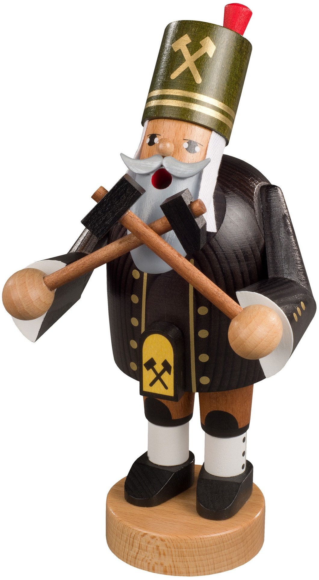 KWO Kunstgewerbe Werkstätten Weihnachtsfigur KWO Räuchermann Bergmann mit Hammer und Schlägel (1 St), Handarbeit aus dem Erzgebirge