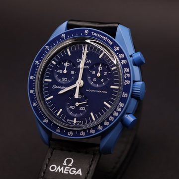 Omega Chronograph Swatch Omega Moonswatch Mission to Neptune Bioceramic SO33N100, (1-tlg)