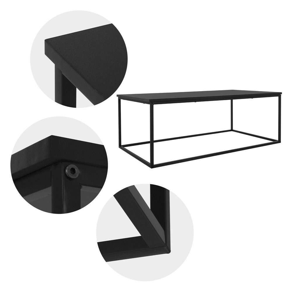 ML-DESIGN Couchtisch Wohnzimmertisch Dekotisch Beistelltisch Sofatisch Metallgestell, Tisch für Eingangsbereich in rechteckiger Form Industrie-Design