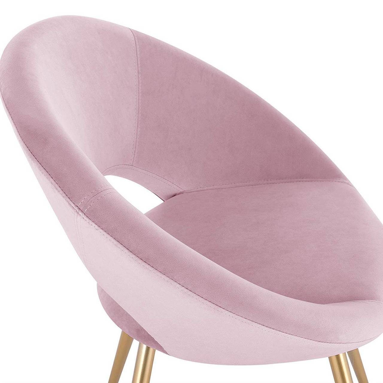 Woltu Esszimmerstuhl (1 St), Sessel, Samt, rosa Gold Sitzfläche Metallbeine aus